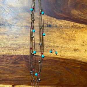 Statement necklace with earrings